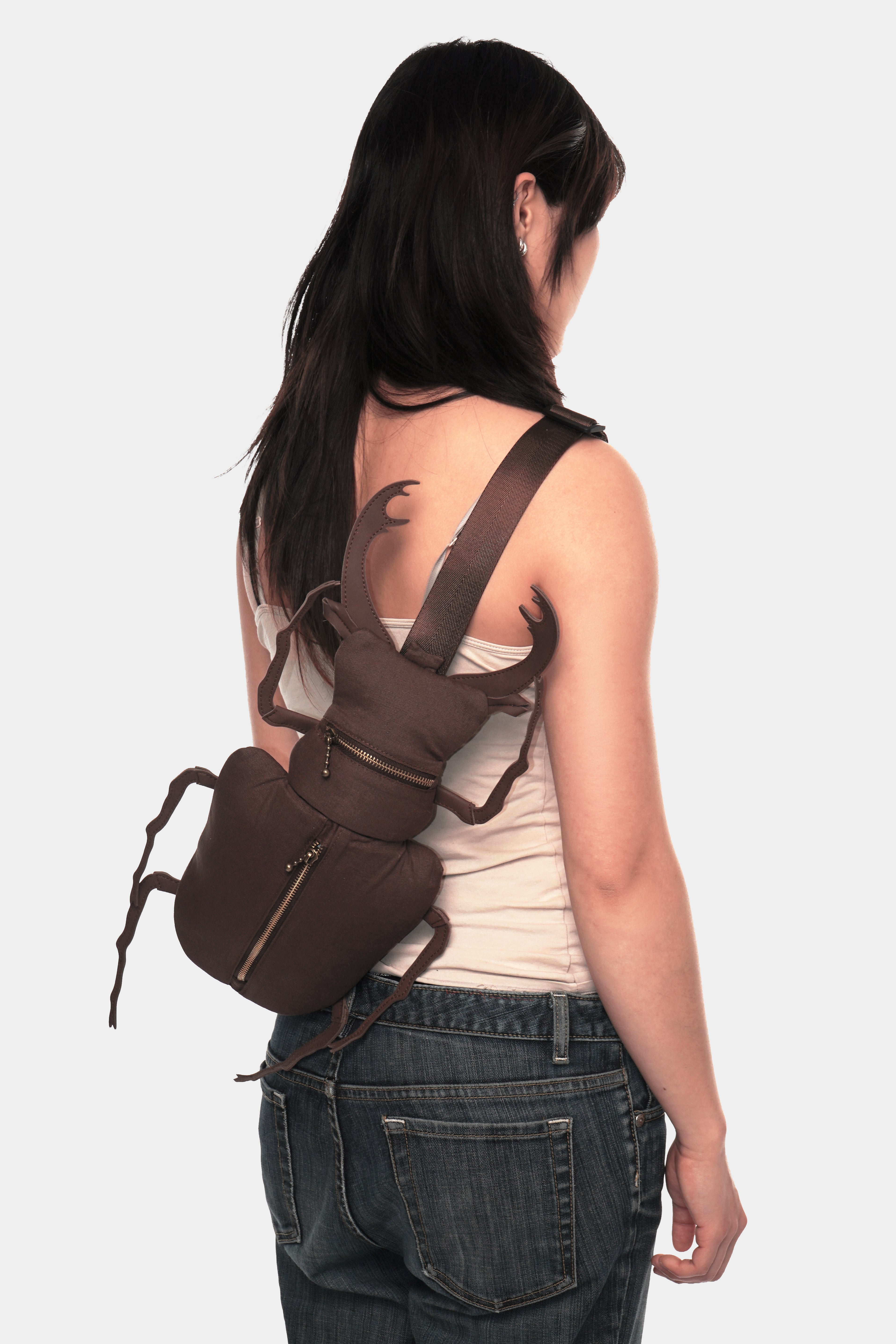 Brown Beetle Bag – Red Flies